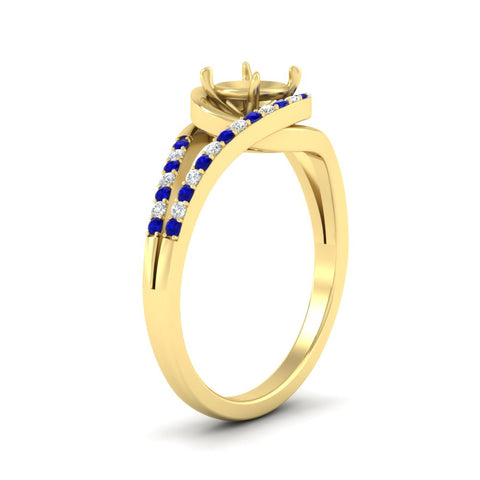 Swirl Split Semi Mount Ring For Women