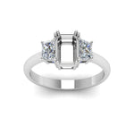 Load image into Gallery viewer, Semi Mount 3 Stone Trapezoid Engagement Ring