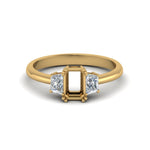 Load image into Gallery viewer, Semi Mount 3 Stone Trapezoid Engagement Ring
