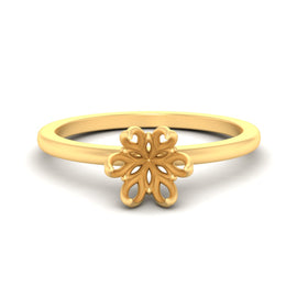 Semi Mount Tulip Six Prong Solitaire Engagement Ring