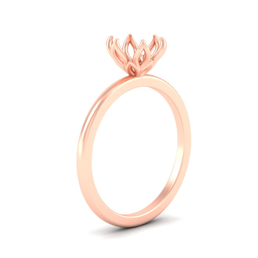 Semi Mount Tulip Six Prong Solitaire Engagement Ring