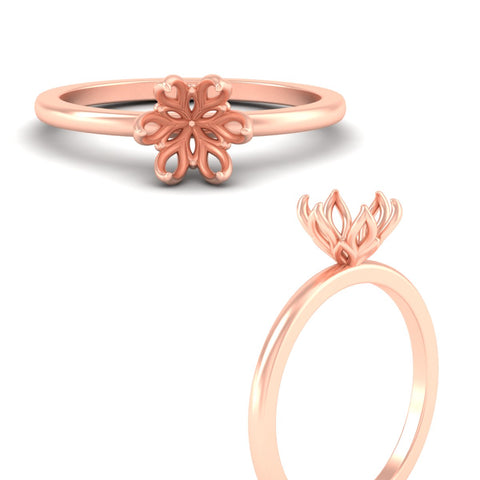 Semi Mount Tulip Six Prong Solitaire Engagement Ring