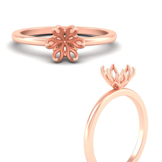 Semi Mount Tulip Six Prong Solitaire Engagement Ring