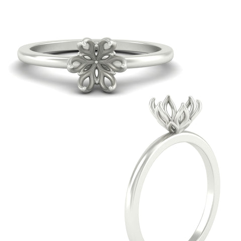 Semi Mount Tulip Six Prong Solitaire Engagement Ring