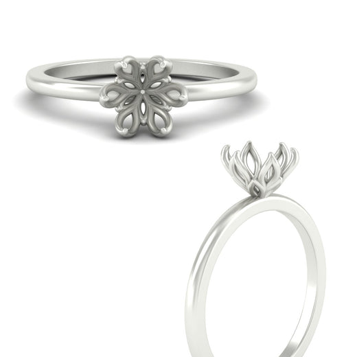 Semi Mount Tulip Six Prong Solitaire Engagement Ring