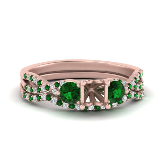 semi-mount-twisted-floral-prong-emerald-wedding-set-in-rose-gold-FD10257SMGEMGR-NL-RG?v=1756359411