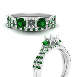Load image into Gallery viewer, semi-mount-twisted-floral-prong-emerald-wedding-set-in-white-gold-FD10257SMGEMGR-ANGLE3-NL-WG?v=1756359412
