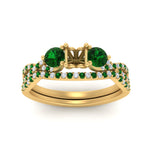 Load image into Gallery viewer, semi-mount-twisted-floral-prong-emerald-wedding-set-in-yellow-gold-FD10257SMGEMGR-ANGLE5-NL-YG?v=1756359412
