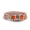 Load image into Gallery viewer, semi-mount-twisted-floral-prong-orange-sapphire-wedding-set-in-rose-gold-FD10257SMGSAOR-NL-RG?v=1756359411