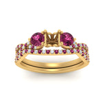 Load image into Gallery viewer, semi-mount-twisted-floral-prong-pink-sapphire-wedding-set-in-yellow-gold-FD10257SMGSADRPI-ANGLE5-NL-YG?v=1756359411
