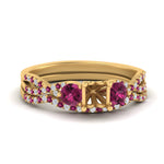 Load image into Gallery viewer, semi-mount-twisted-floral-prong-pink-sapphire-wedding-set-in-yellow-gold-FD10257SMGSADRPI-NL-YG?v=1756359411
