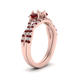 Load image into Gallery viewer, semi-mount-twisted-floral-prong-ruby-wedding-set-in-rose-gold-FD10257SMGRUDR-ANGLE2-NL-RG?v=1756359412
