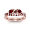 Load image into Gallery viewer, semi-mount-twisted-floral-prong-ruby-wedding-set-in-rose-gold-FD10257SMGRUDR-ANGLE5-NL-RG?v=1756359411