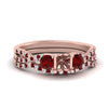 Load image into Gallery viewer, semi-mount-twisted-floral-prong-ruby-wedding-set-in-rose-gold-FD10257SMGRUDR-NL-RG?v=1756359411