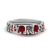 Load image into Gallery viewer, semi-mount-twisted-floral-prong-ruby-wedding-set-in-white-gold-FD10257SMGRUDR-NL-WG?v=1756359411