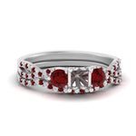 Load image into Gallery viewer, semi-mount-twisted-floral-prong-ruby-wedding-set-in-white-gold-FD10257SMGRUDR-NL-WG?v=1756359411
