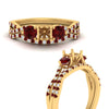 Load image into Gallery viewer, semi-mount-twisted-floral-prong-ruby-wedding-set-in-yellow-gold-FD10257SMGRUDR-ANGLE3-NL-YG?v=1756359411