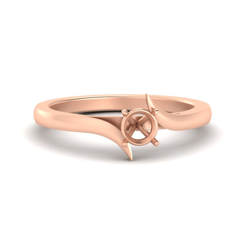Semi Mount Twisted Shank Solitaire Engagement Ring