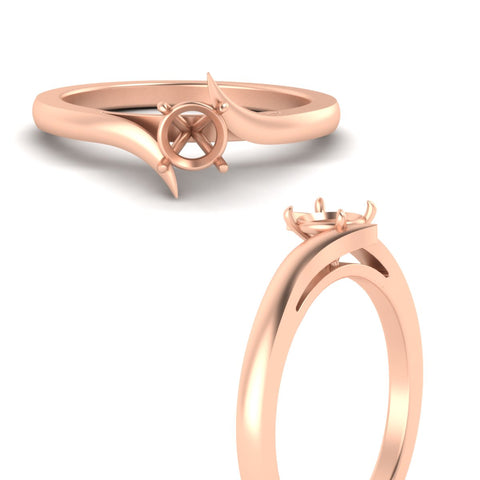 Semi Mount Twisted Shank Solitaire Engagement Ring