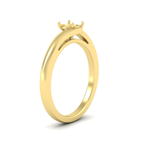 Semi Mount Twisted Shank Solitaire Engagement Ring