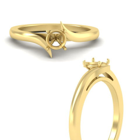 Semi Mount Twisted Shank Solitaire Engagement Ring