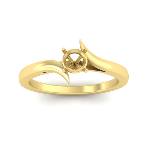 Semi Mount Twisted Shank Solitaire Engagement Ring