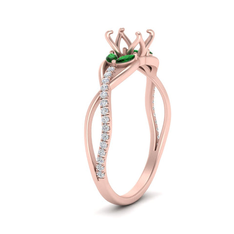 semi-mount-twisted-vine-floral-diamond-engagement-ring-with-emerald-in-FD10977SMRGEMGRANGLE3-NL-RG