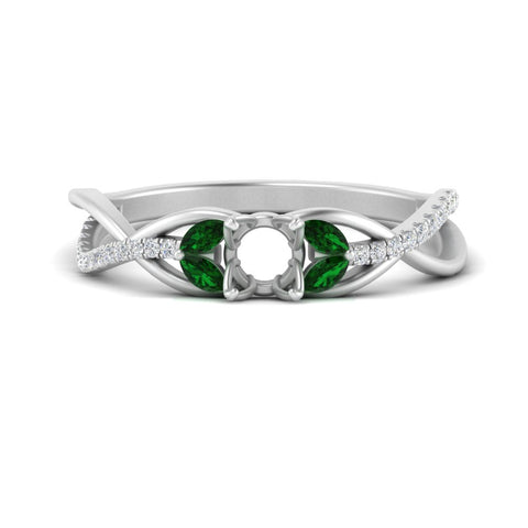semi-mount-twisted-vine-floral-diamond-engagement-ring-with-emerald-in-FD10977SMRGEMGRANGLE3-NL-WG
