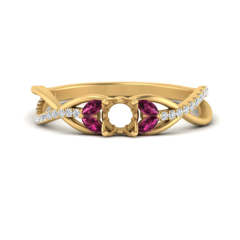 semi-mount-twisted-vine-floral-diamond-engagement-ring-with-pink-sapphire-in-FD10977SMRGSADRPIANGLE3-NL-YG