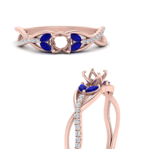 semi-mount-twisted-vine-floral-diamond-engagement-ring-with-sapphire-in-FD10977SMRGSABLANGLE3-NL-RG