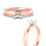 Load image into Gallery viewer, semi-mount-two-tone-3-mm-comfort-fit-solitaire-ring-in-rose-gold-fdens11590smrangle3-3.00mm-nl-rg?v=1757677019
