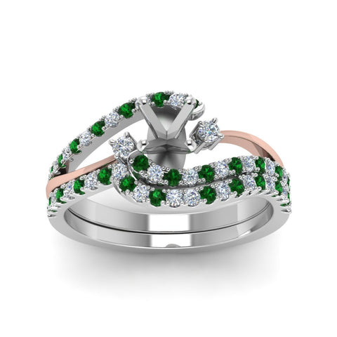 semi-mount-two-tone-3-stone-diamond-swirl-bridal-set-with-emerald-in-FDO50895SMGEMGR-NL-WG