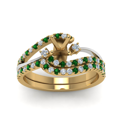 semi-mount-two-tone-3-stone-diamond-swirl-bridal-set-with-emerald-in-FDO50895SMGEMGR-NL-YG