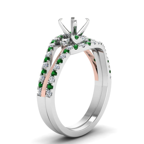 semi-mount-two-tone-3-stone-diamond-swirl-bridal-set-with-emerald-in-FDO50895SMGEMGR-NL-WG