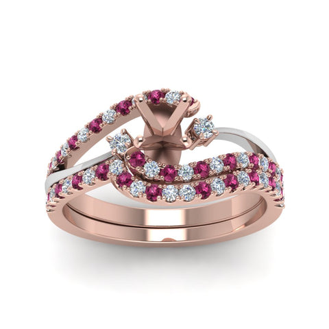 semi-mount-two-tone-3-stone-diamond-swirl-bridal-set-with-pink-sapphire-in-FDO50895SMGSADRPI-NL-RG