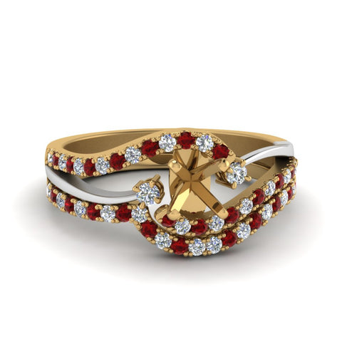 semi-mount-two-tone-3-stone-diamond-swirl-bridal-set-with-ruby-in-FDO50895SMGRUDR-NL-YG