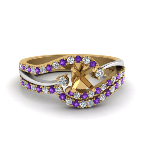 semi-mount-two-tone-3-stone-diamond-swirl-bridal-set-with-violac-topaz-in-FDO50895SMGVITO-NL-YG
