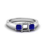 Load image into Gallery viewer, semi-mount-u-prong-three-stone-diamond-engagement-ring-with-blue-sapphire-in-14K-white-gold-FDENR578SMRGSABL-NL-WG
