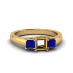 Load image into Gallery viewer, semi-mount-u-prong-three-stone-diamond-engagement-ring-with-blue-sapphire-in-14K-yellow-gold-FDENR578SMRGSABL-NL-YG
