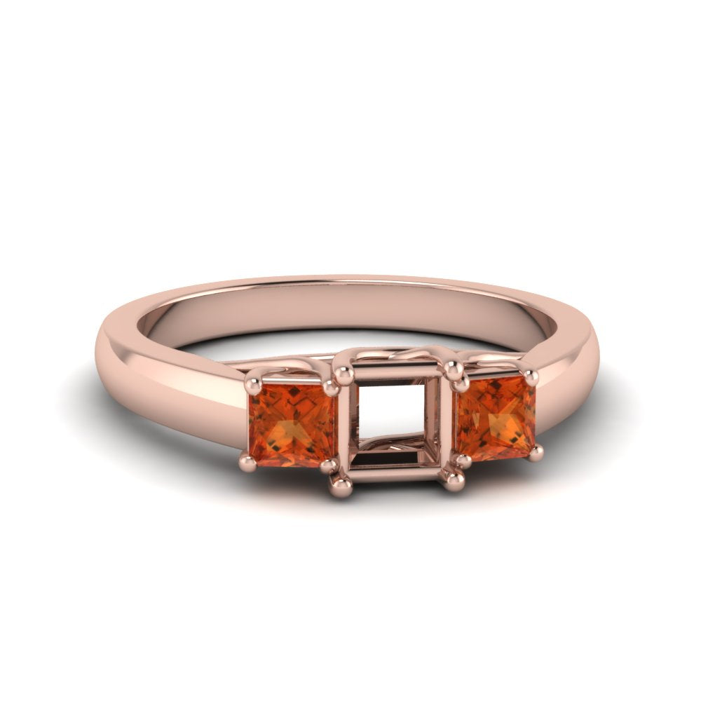 semi-mount-u-prong-three-stone-diamond-engagement-ring-with-orange-sapphire-in-14K-rose-gold-FDENR578SMRGSAOR-NL-RG