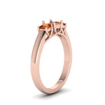 Load image into Gallery viewer, semi-mount-u-prong-three-stone-diamond-engagement-ring-with-orange-sapphire-in-14K-rose-gold-FDENR578SMRGSAORANGLE2-NL-RG
