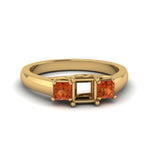 Load image into Gallery viewer, semi-mount-u-prong-three-stone-diamond-engagement-ring-with-orange-sapphire-in-14K-yellow-gold-FDENR578SMRGSAOR-NL-YG
