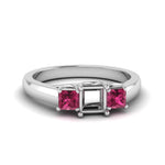 Load image into Gallery viewer, semi-mount-u-prong-three-stone-diamond-engagement-ring-with-pink-sapphire-in-14K-white-gold-FDENR578SMRGSADRPI-NL-WG

