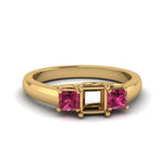 Load image into Gallery viewer, semi-mount-u-prong-three-stone-diamond-engagement-ring-with-pink-sapphire-in-14K-yellow-gold-FDENR578SMRGSADRPI-NL-YG
