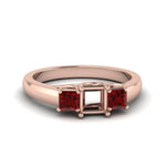 Load image into Gallery viewer, semi-mount-u-prong-three-stone-diamond-engagement-ring-with-ruby-in-14K-rose-gold-FDENR578SMRGRUDR-NL-RG
