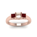 Load image into Gallery viewer, semi-mount-u-prong-three-stone-diamond-engagement-ring-with-ruby-in-14K-rose-gold-FDENR578SMRGRUDRANGLE5-NL-RG

