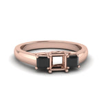 Load image into Gallery viewer, semi-mount-u-prong-three-stone-engagement-ring-black-diamond-in-14K-rose-gold-FDENR578SMRGBLACK-NL-RG
