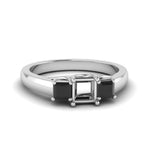 Load image into Gallery viewer, semi-mount-u-prong-three-stone-engagement-ring-black-diamond-in-14K-white-gold-FDENR578SMRGBLACK-NL-WG
