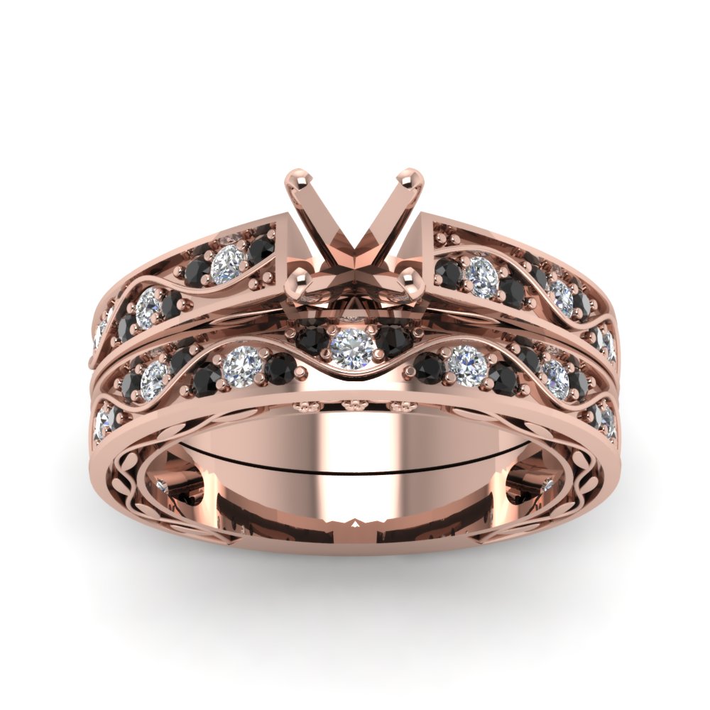 semi-mount-white-diamond-shank-wave-wedding-set-with-black-diamond-in-14K-rose-gold-FDENS3543SMGBLACKANGLE5-NL-RG