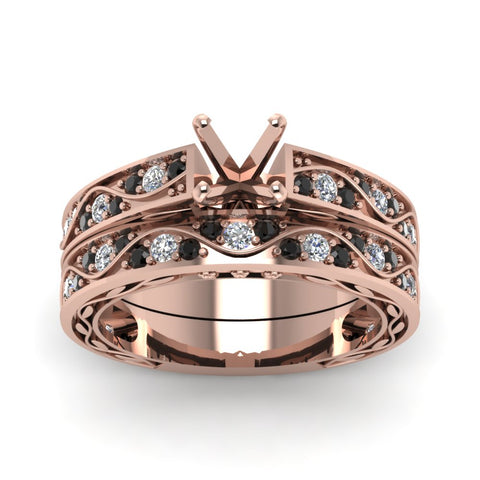 semi-mount-white-diamond-shank-wave-wedding-set-with-black-diamond-in-14K-rose-gold-FDENS3543SMGBLACKANGLE5-NL-RG